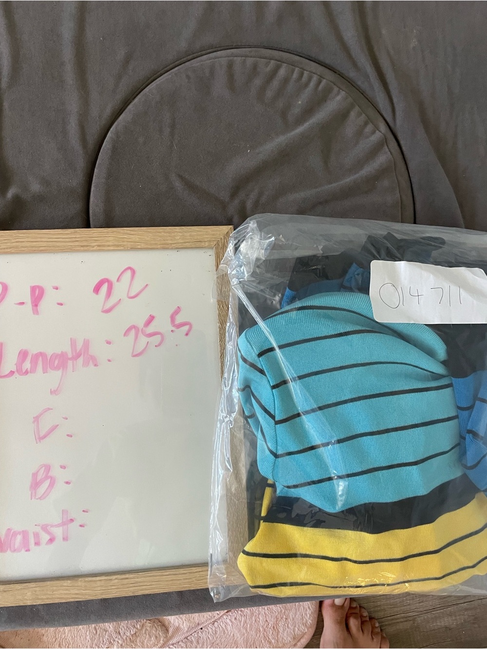 Misook Blue Yellow Black Striped Open Cardigan Vintage Sweater - Picture 4 of 4